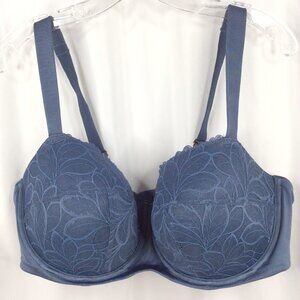 Joyspun Women's Bra 44D Blue Lace Comfort Straps Underwired